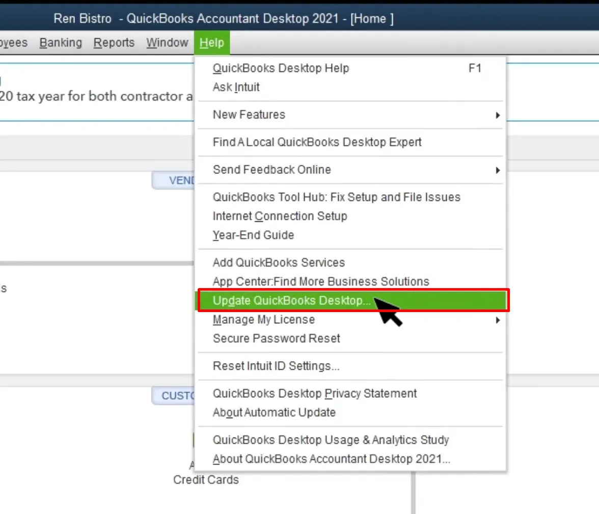 Step 1: Update QuickBooks Desktop