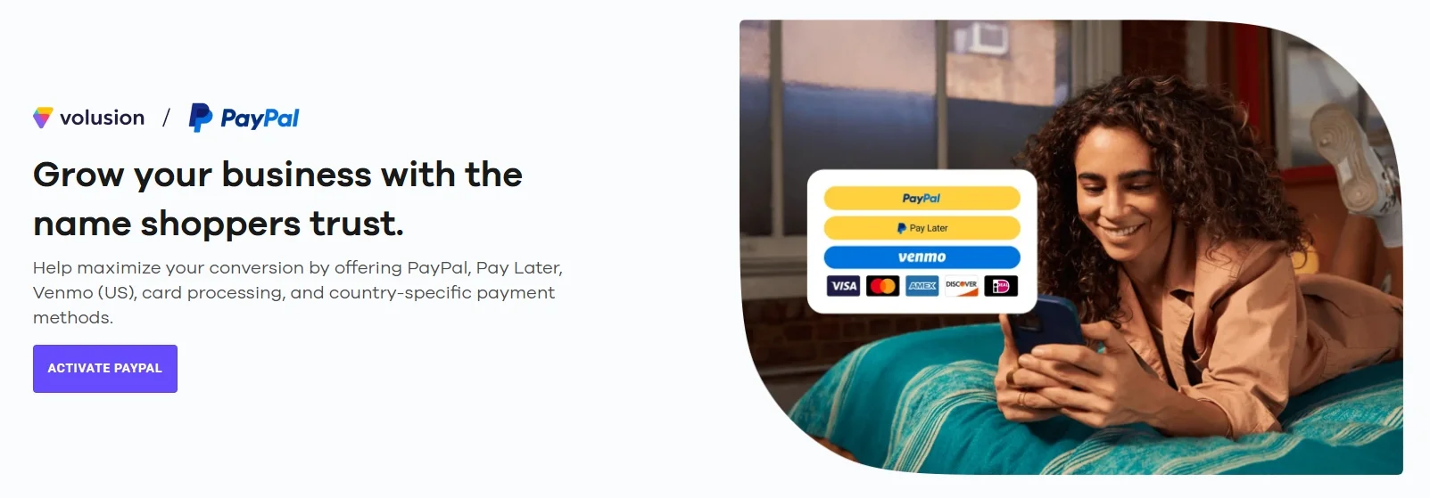 Volusion integration with PayPal