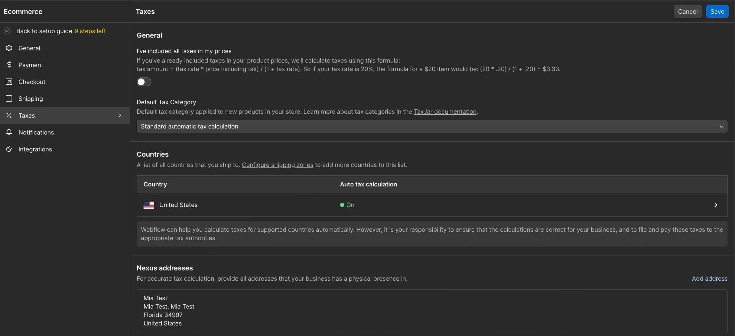 webflow tax