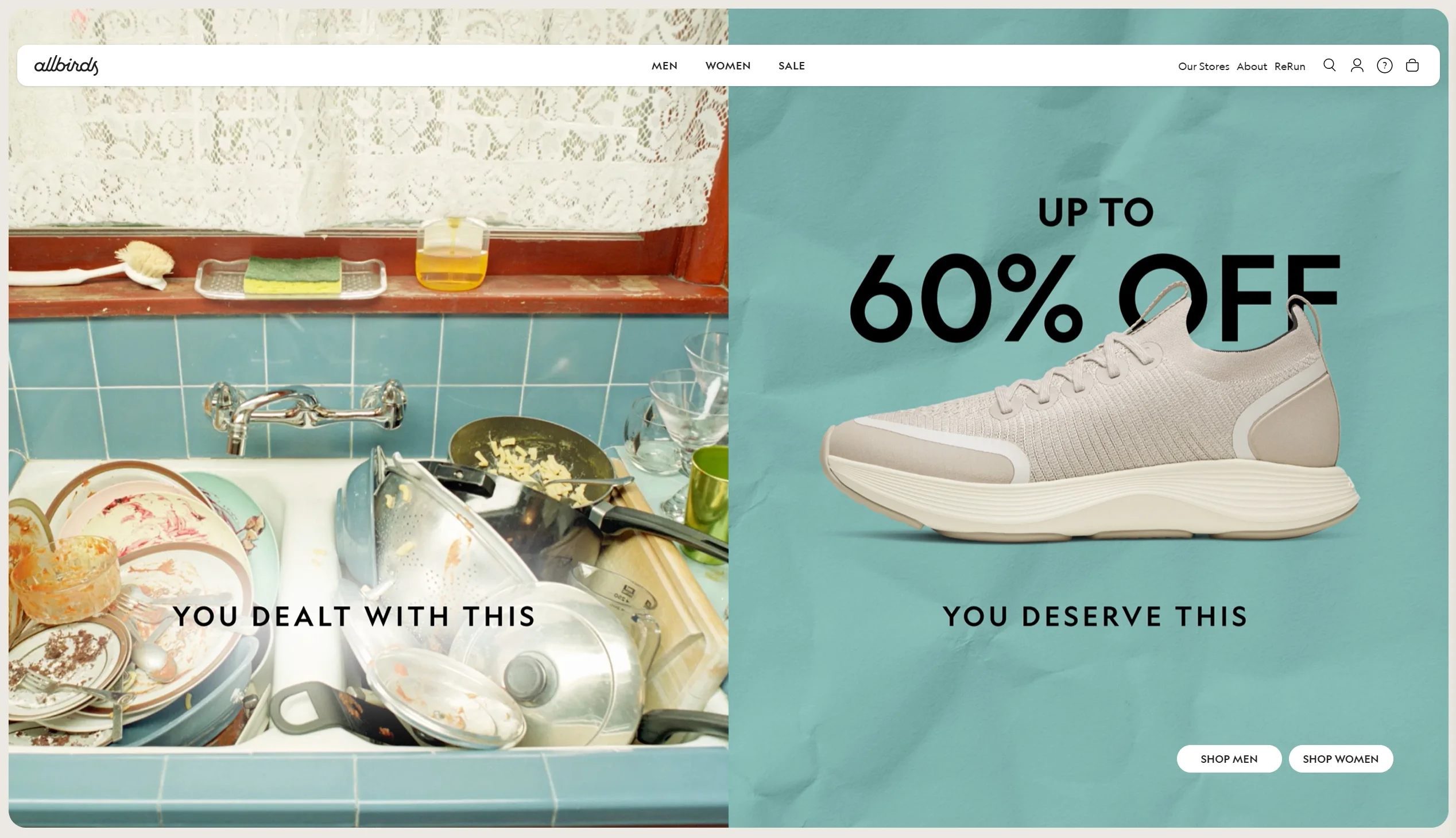 Allbirds website example