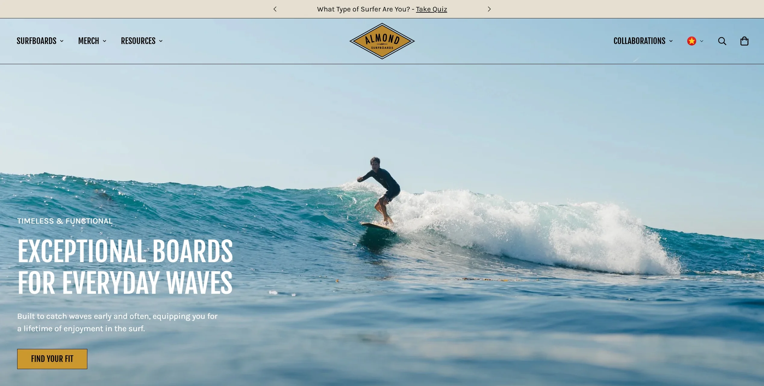 Almond Surfboards website