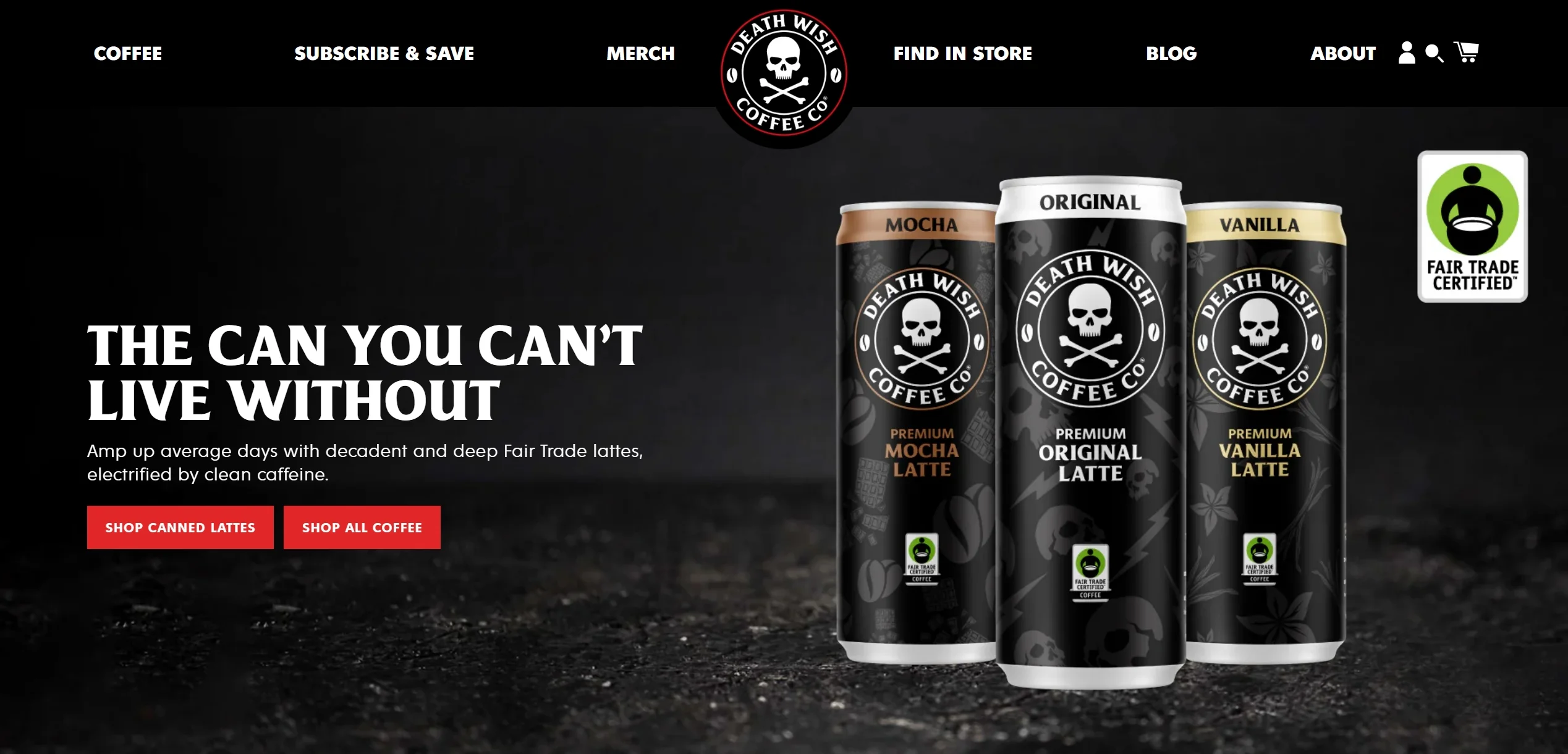 Death Wish Coffee website