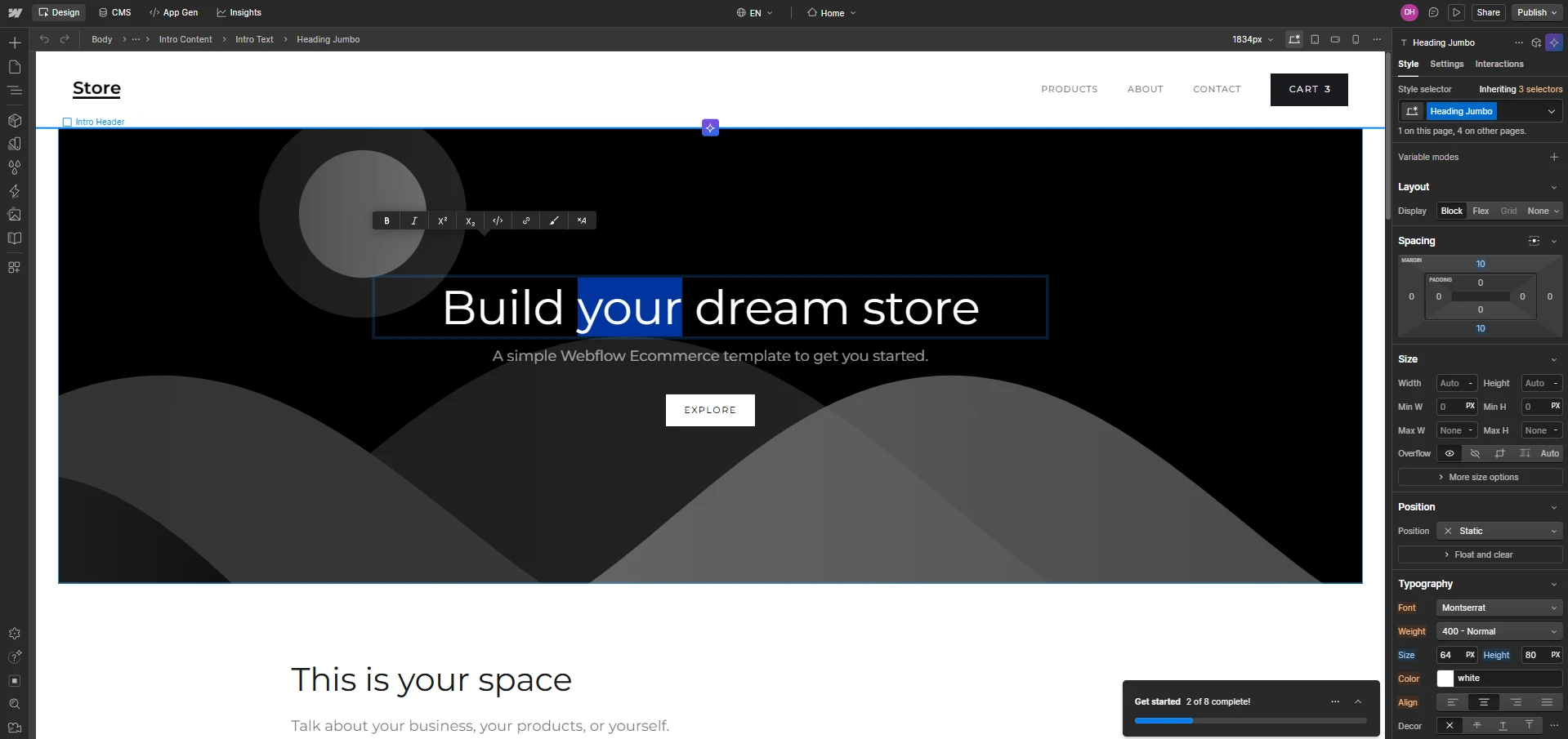 Edit content on Webflow