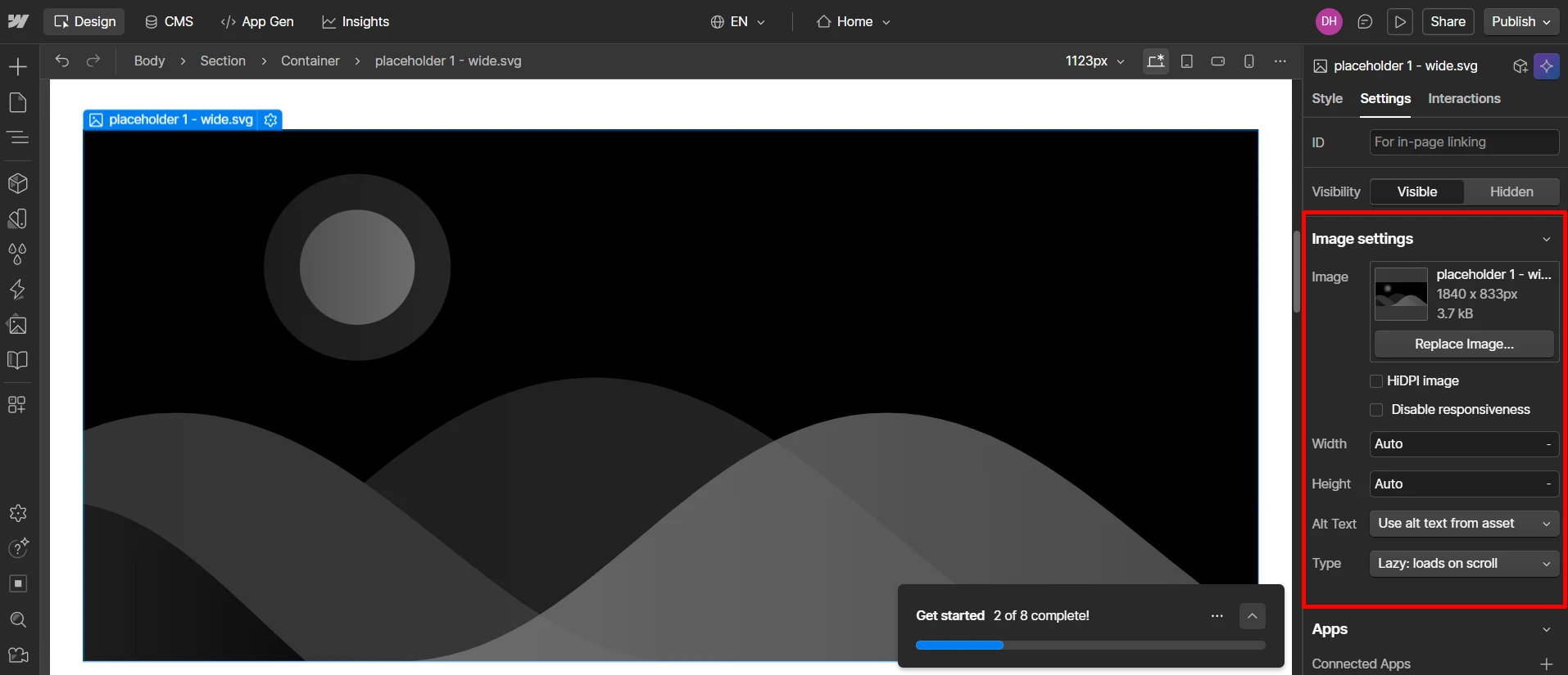 Replace image on Webflow