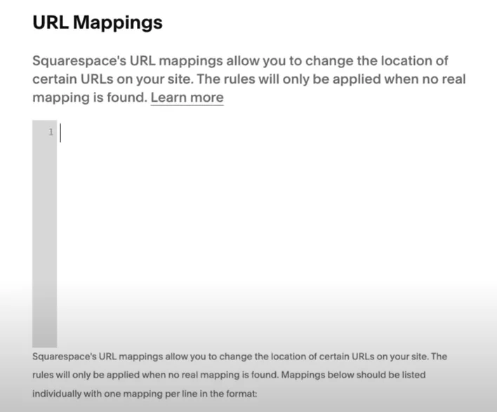 Squarespace URL mappings