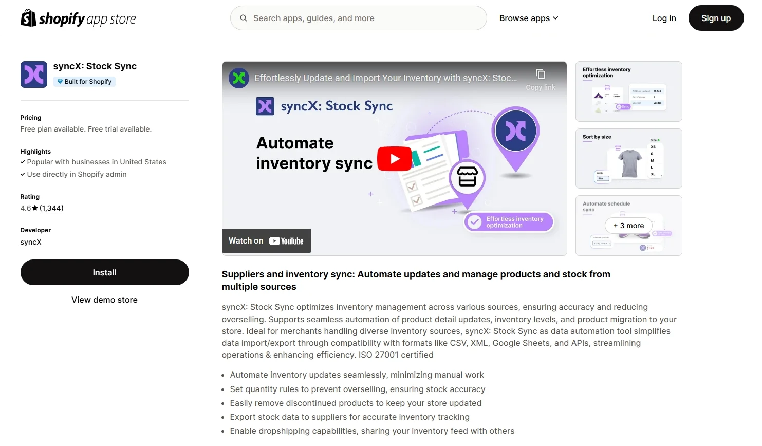 syncX: Stock Sync app