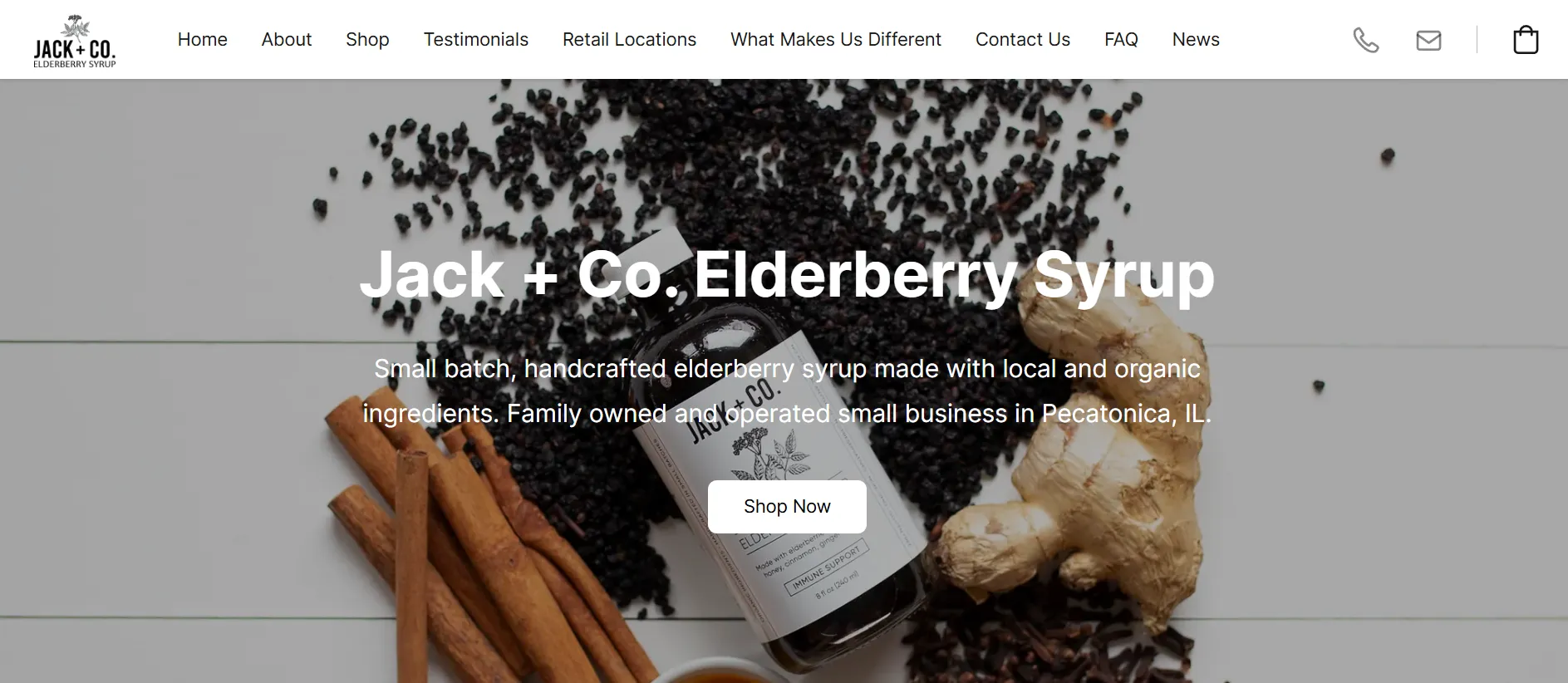 Jack & Co website on Ecwid