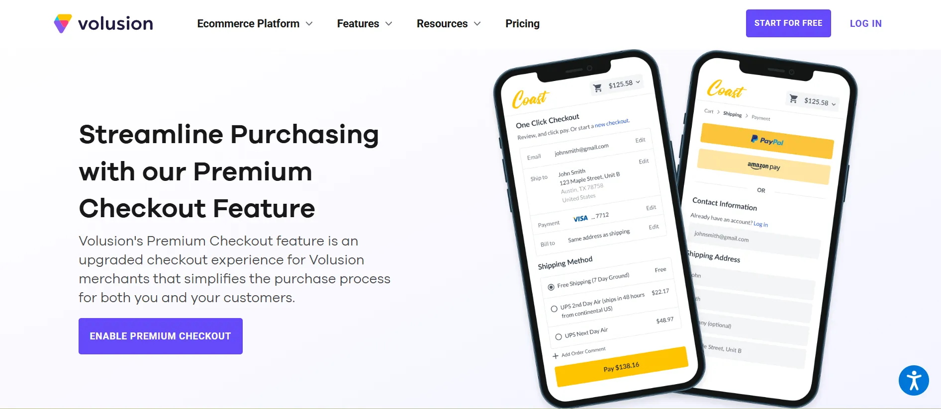 Volusion premium checkout