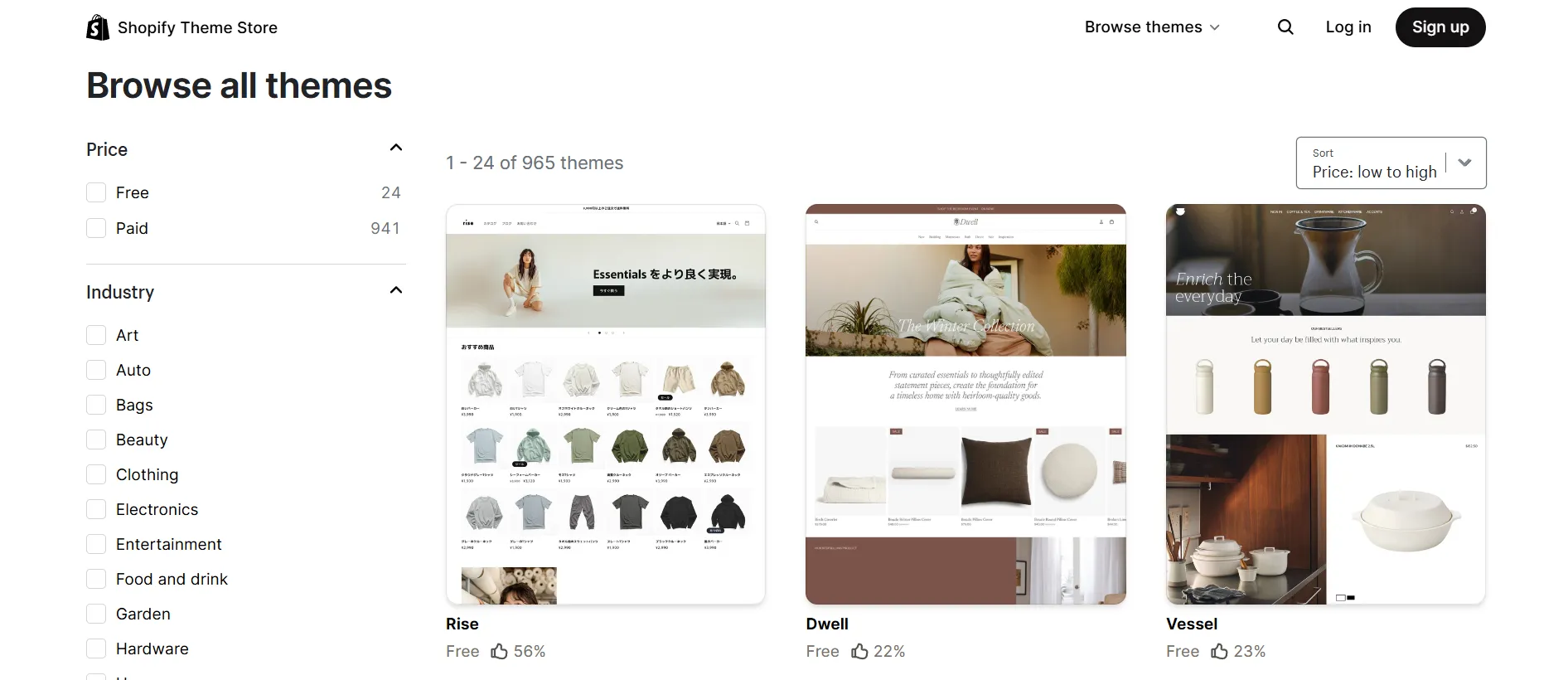 Shopify theme store