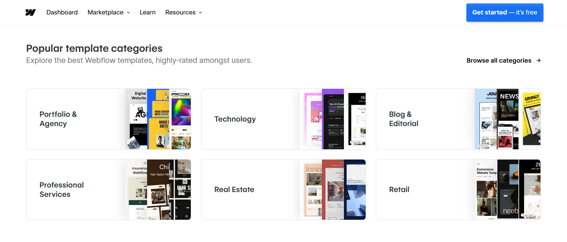 Webflow themes store