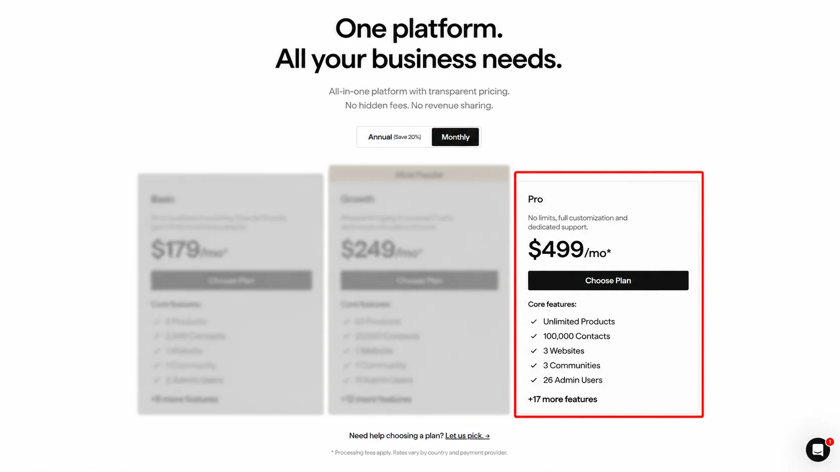 Kajabi pricing Pro plan
