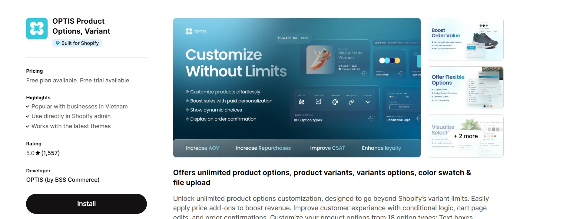 OPTIS Product Options