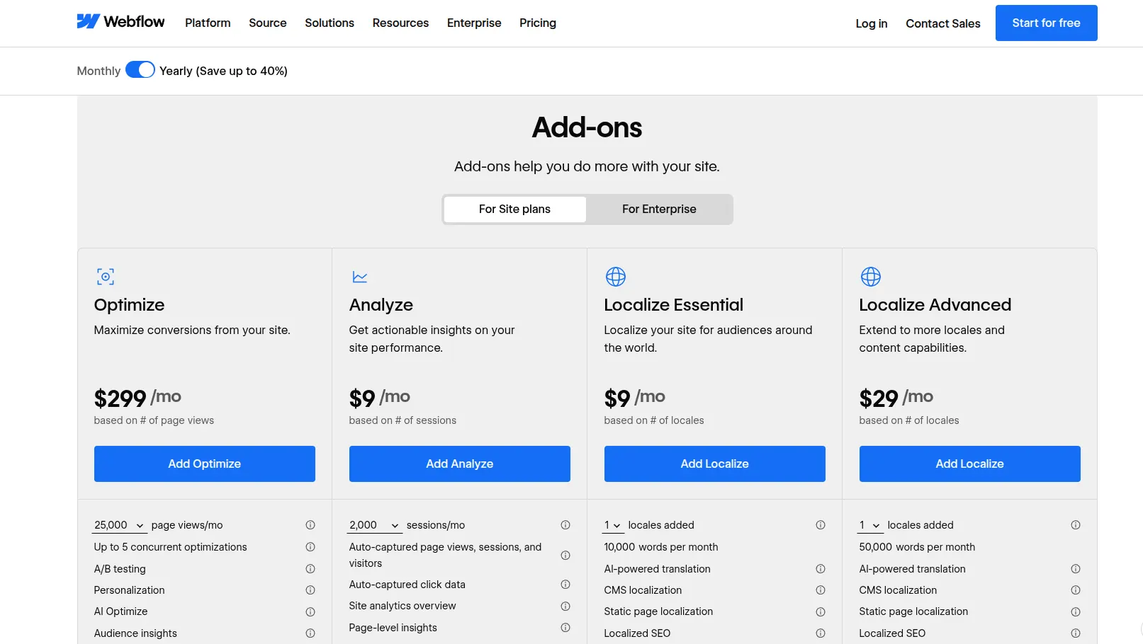 Webflow add-ons