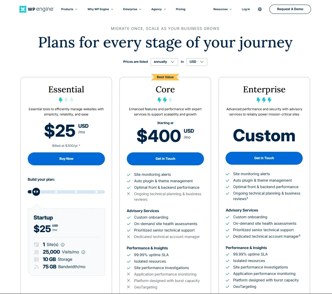 WP Engine pricing