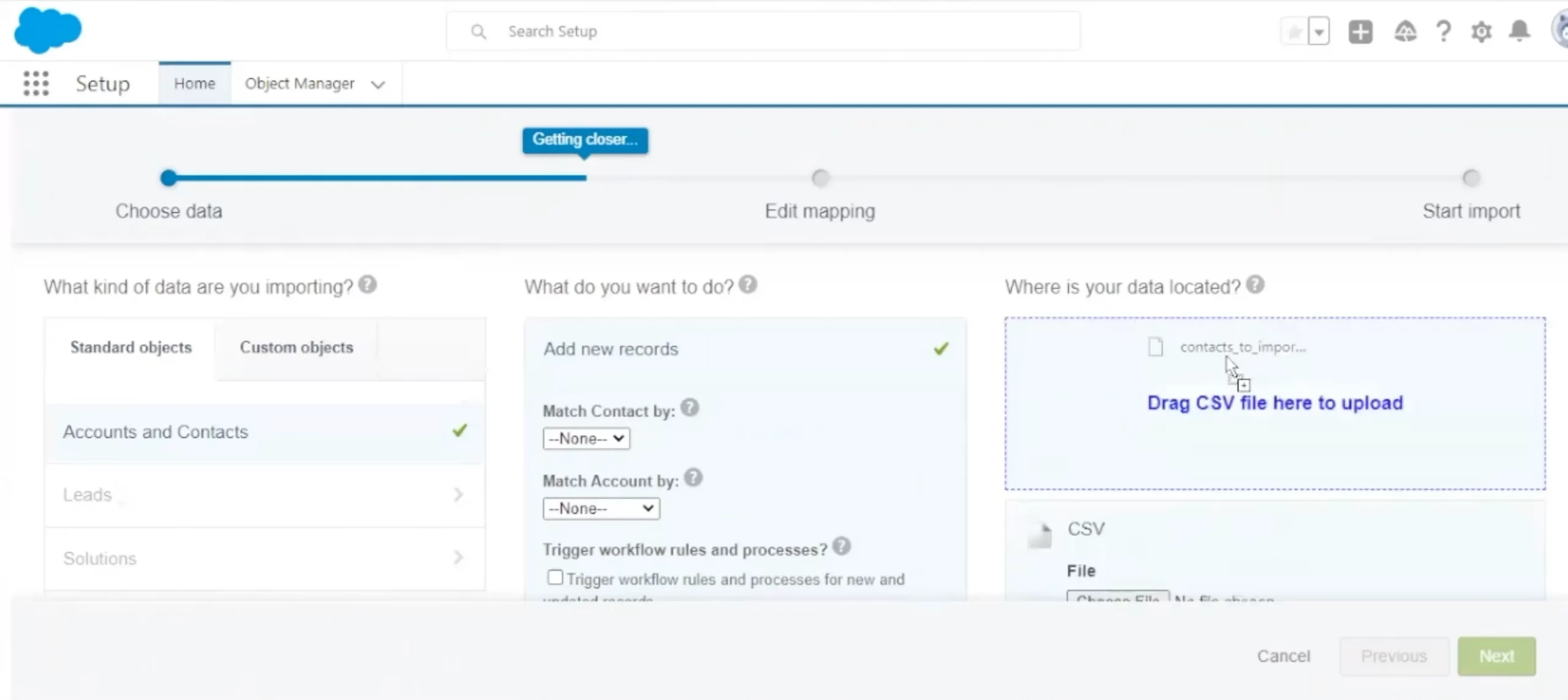 Alt: How to import data in Salesforce from CSV