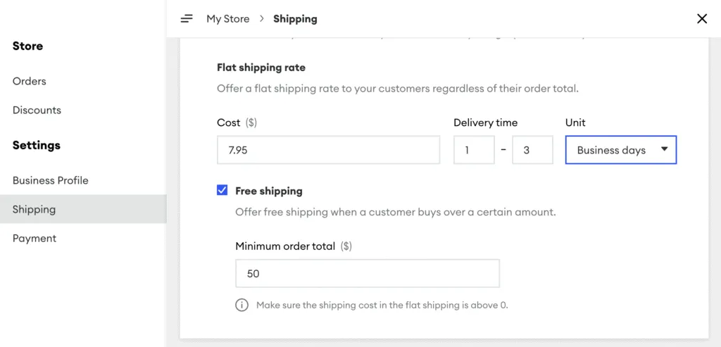 jimdo-shipping-options