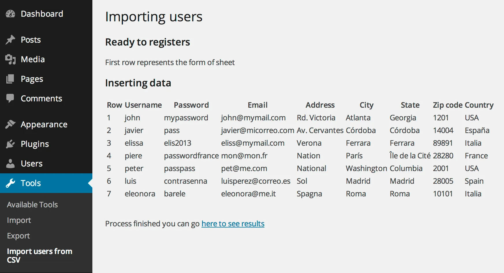 5 importing user complete
