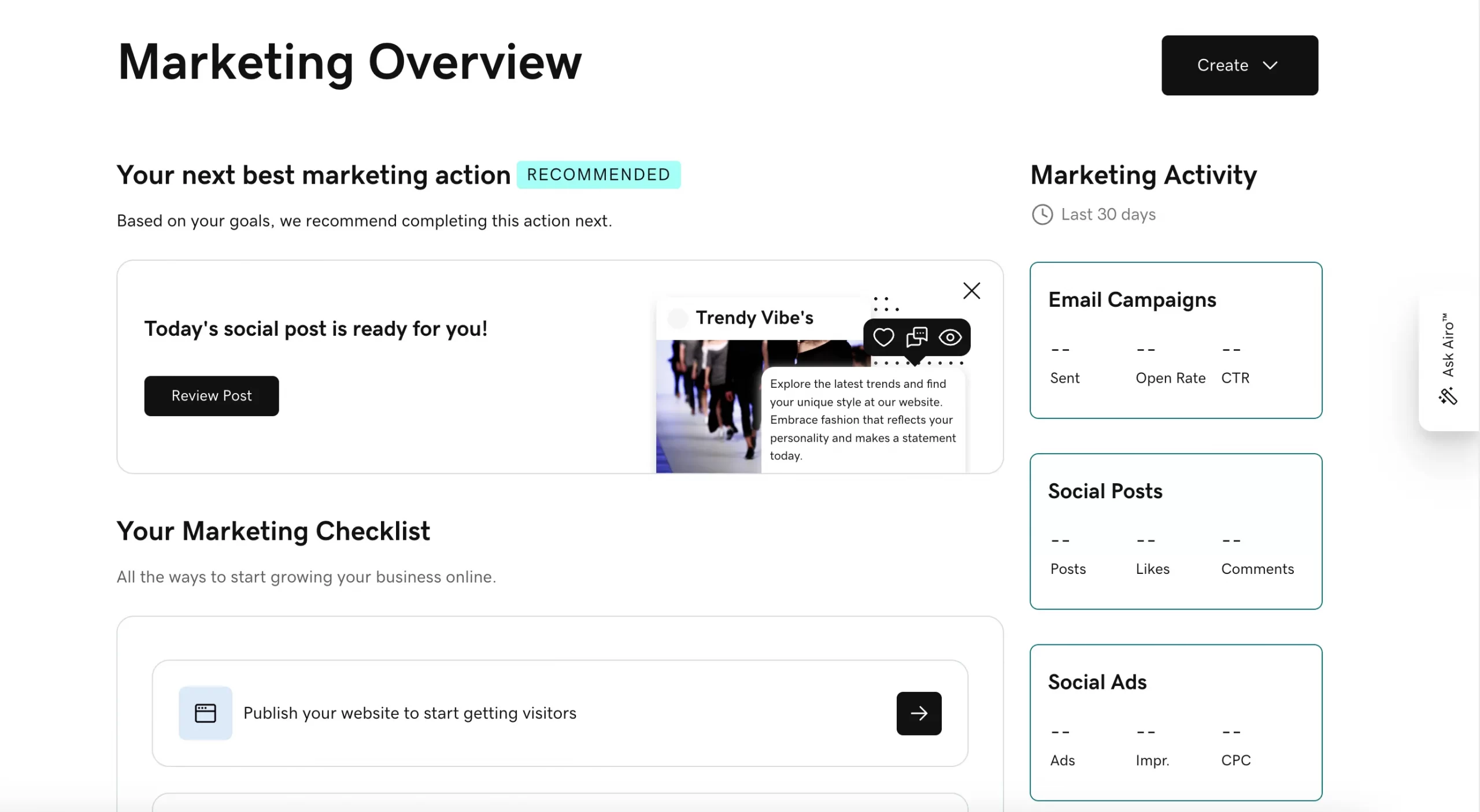 Alt: GoDaddy marketing hub
