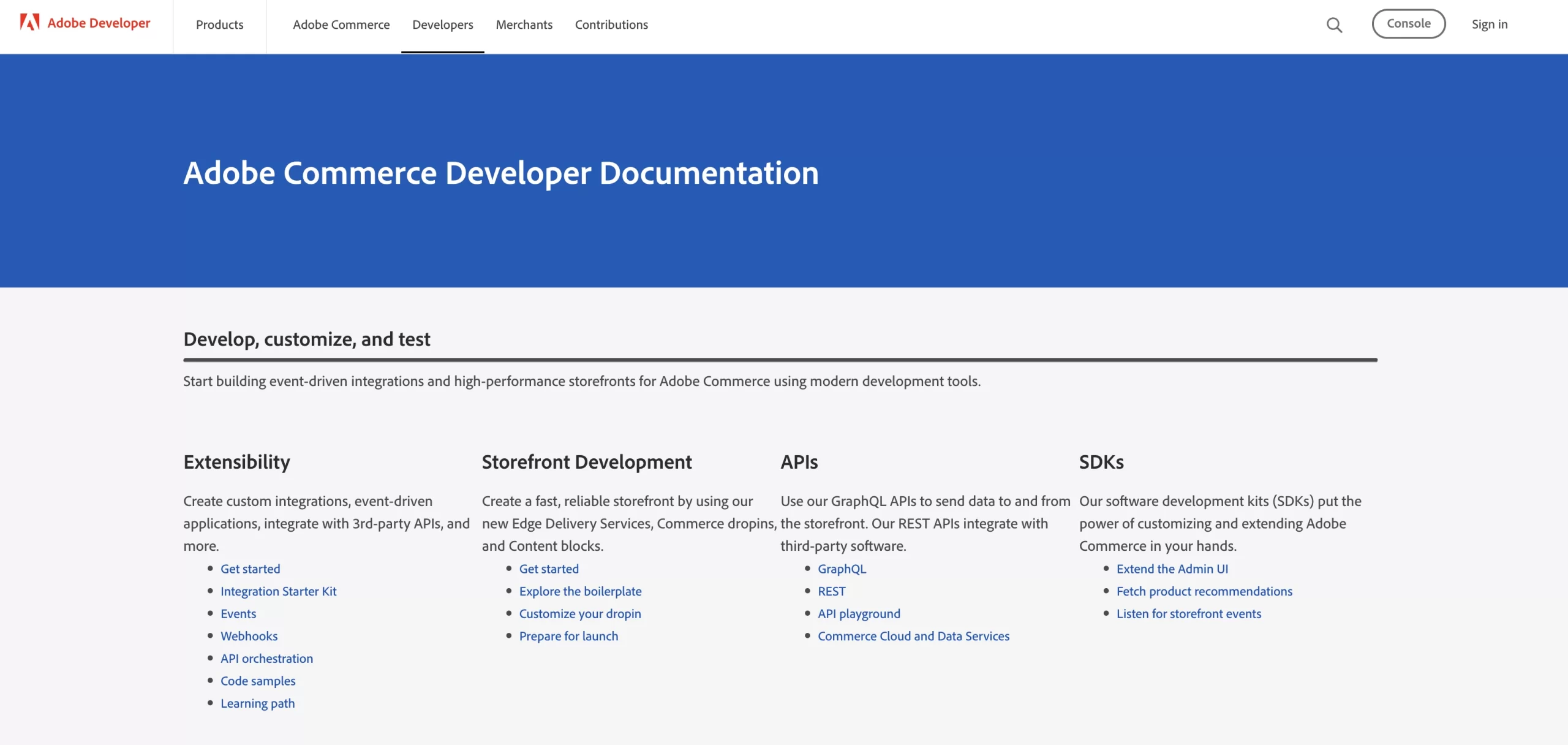 Adobe Commerce Developer Documentation