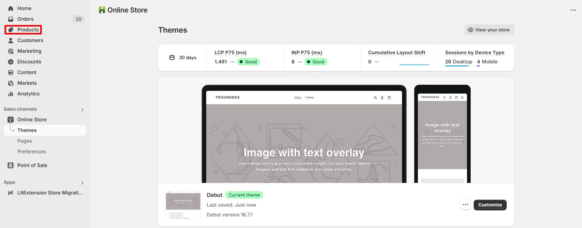 Configure products on Shopify admin