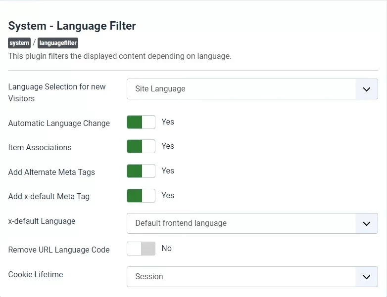 Joomla multilanguage