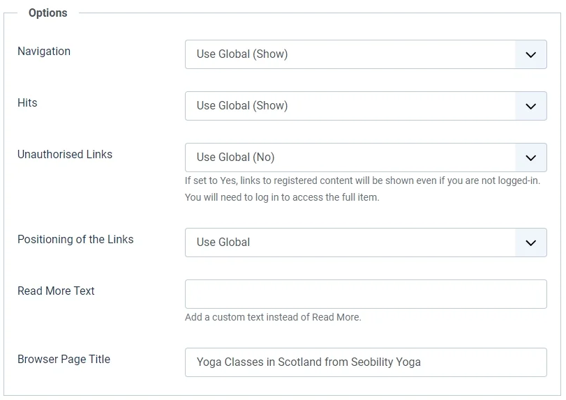 Joomla SEO features