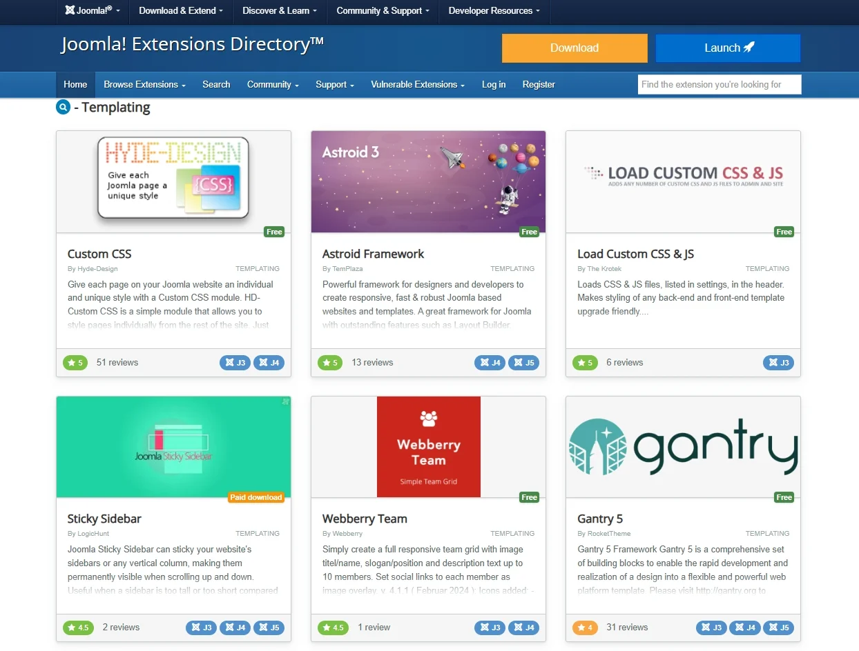 Joomla templating module