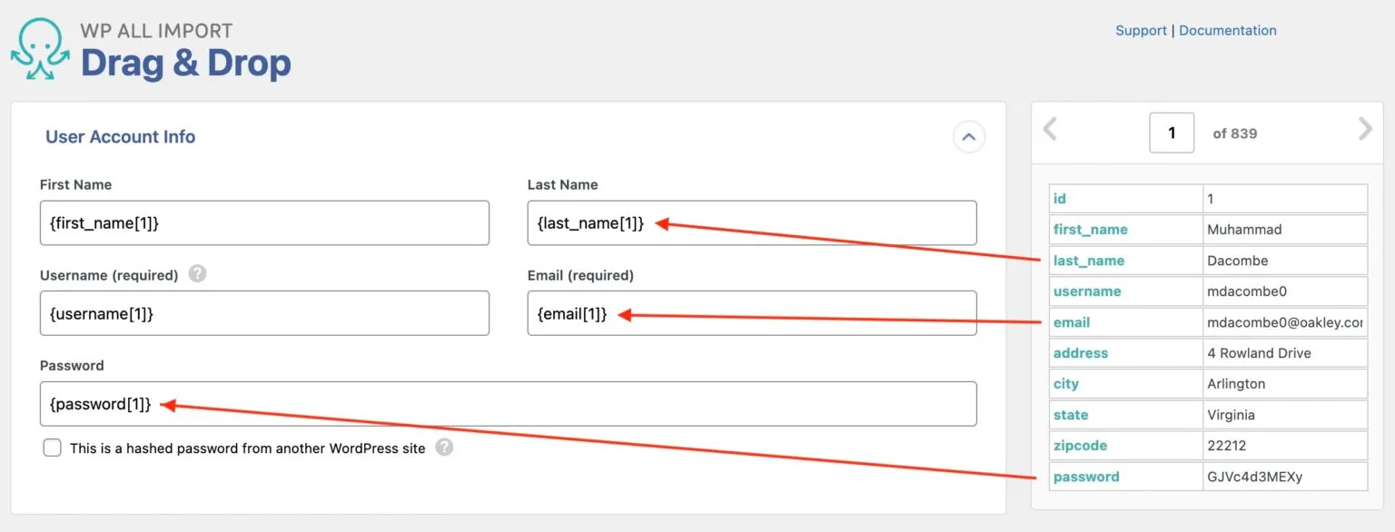 Step 4: Map your data to WordPress user fields