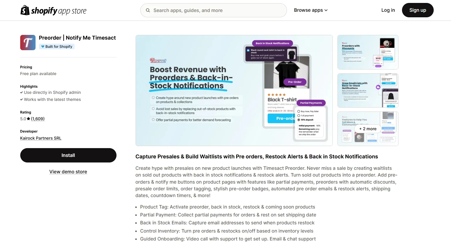 Notify Me Timesact Shopify pre order app