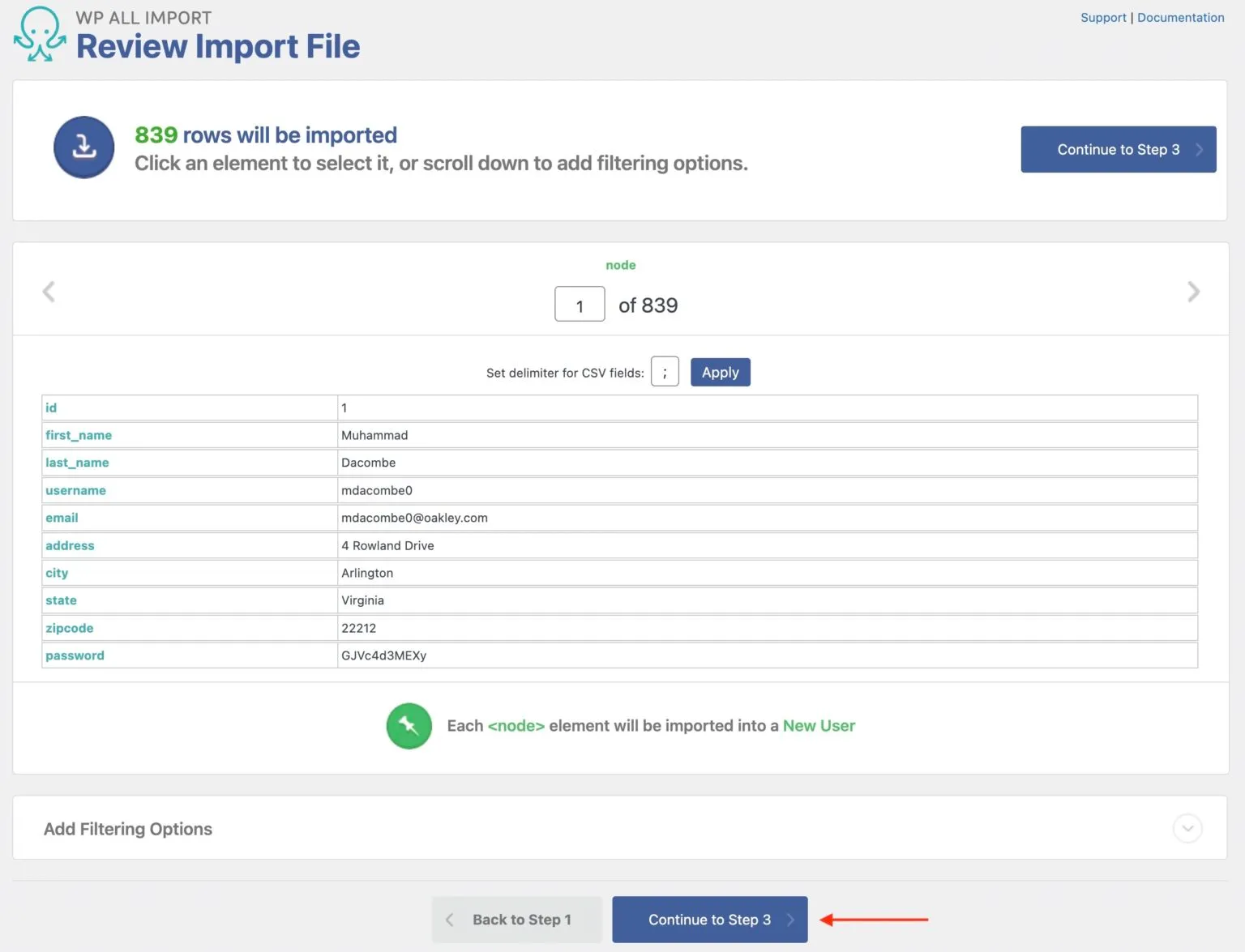 Step 3: Review the import file
