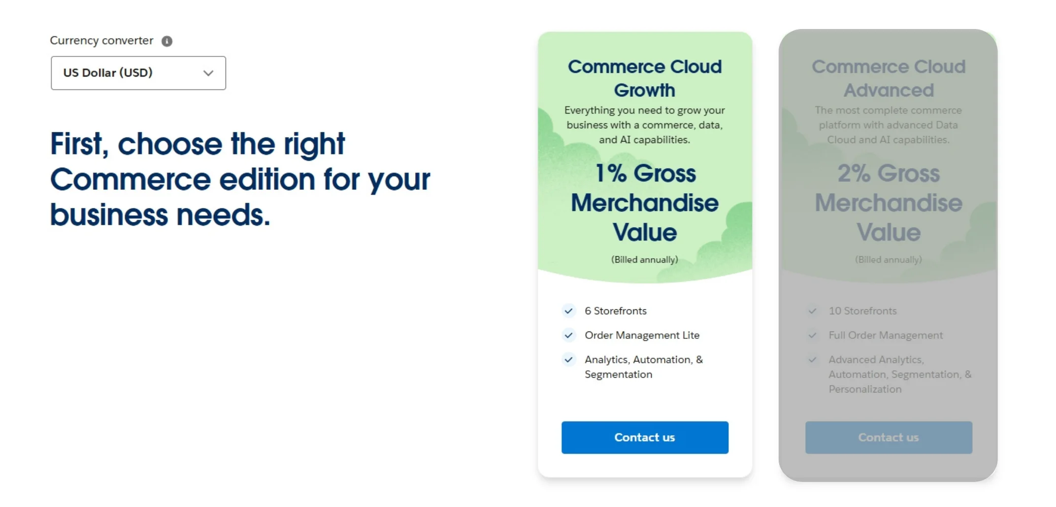 Salesforce Commerce Growth pricing