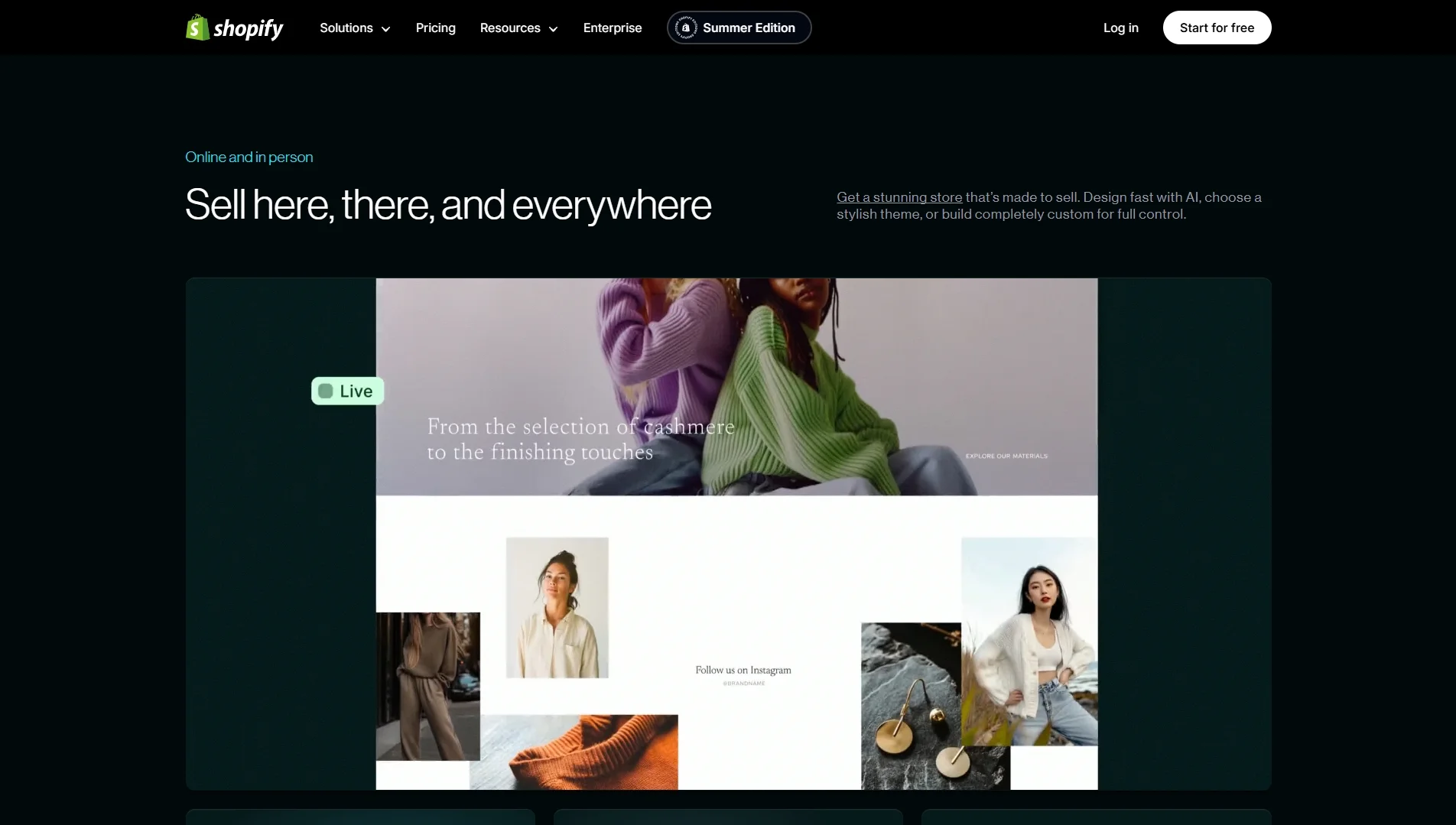 Shopify website