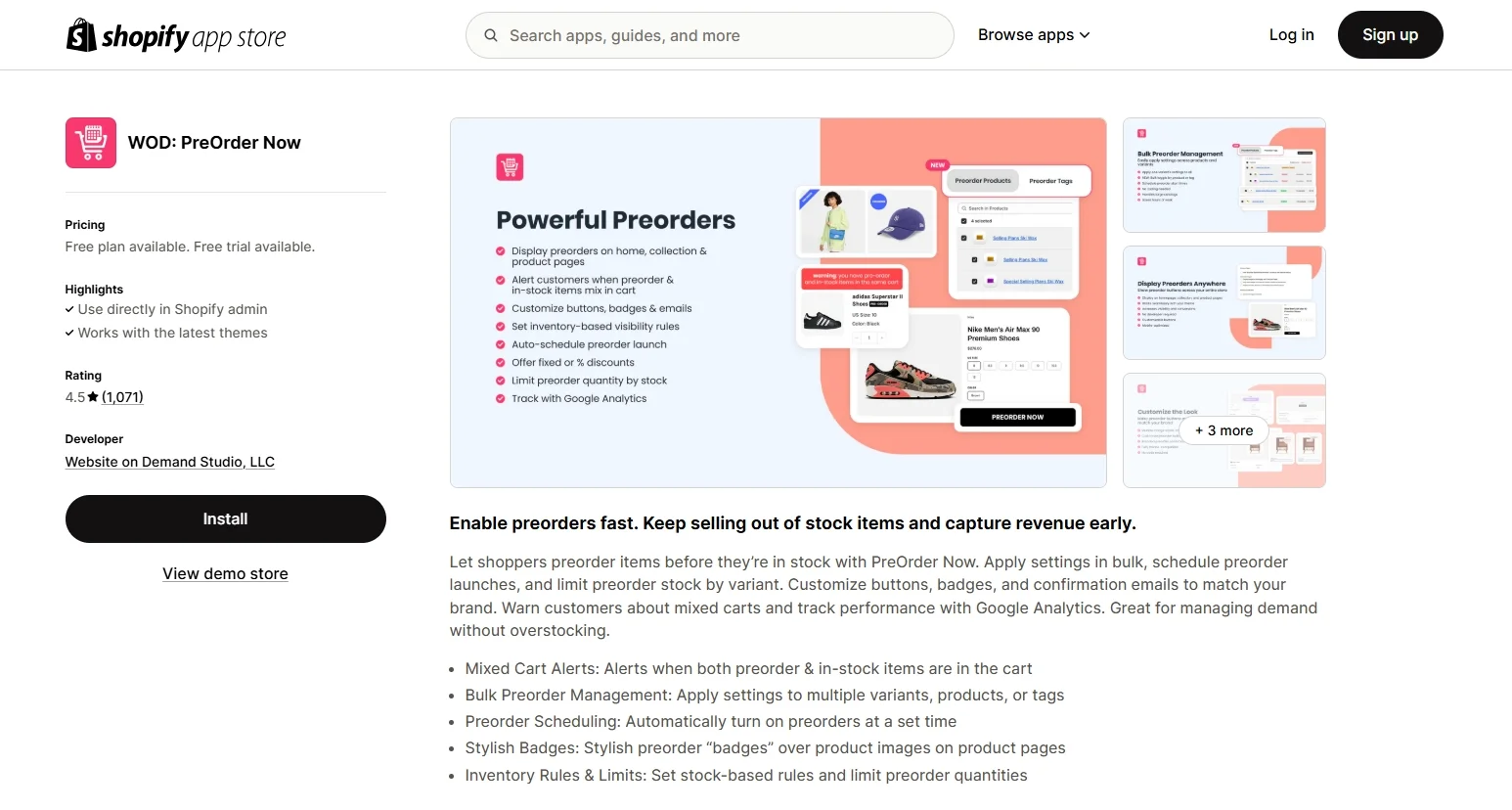 WOD: PreOrder Now on Shopify App Store