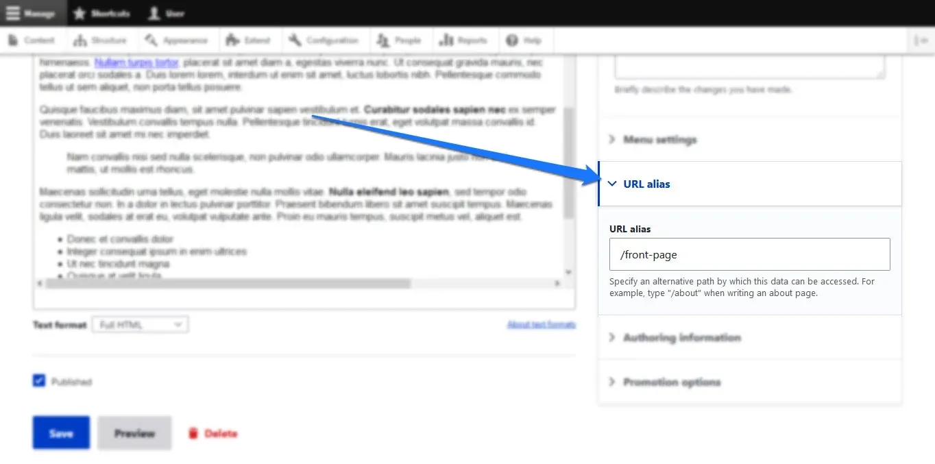 drupal-set-url-alias