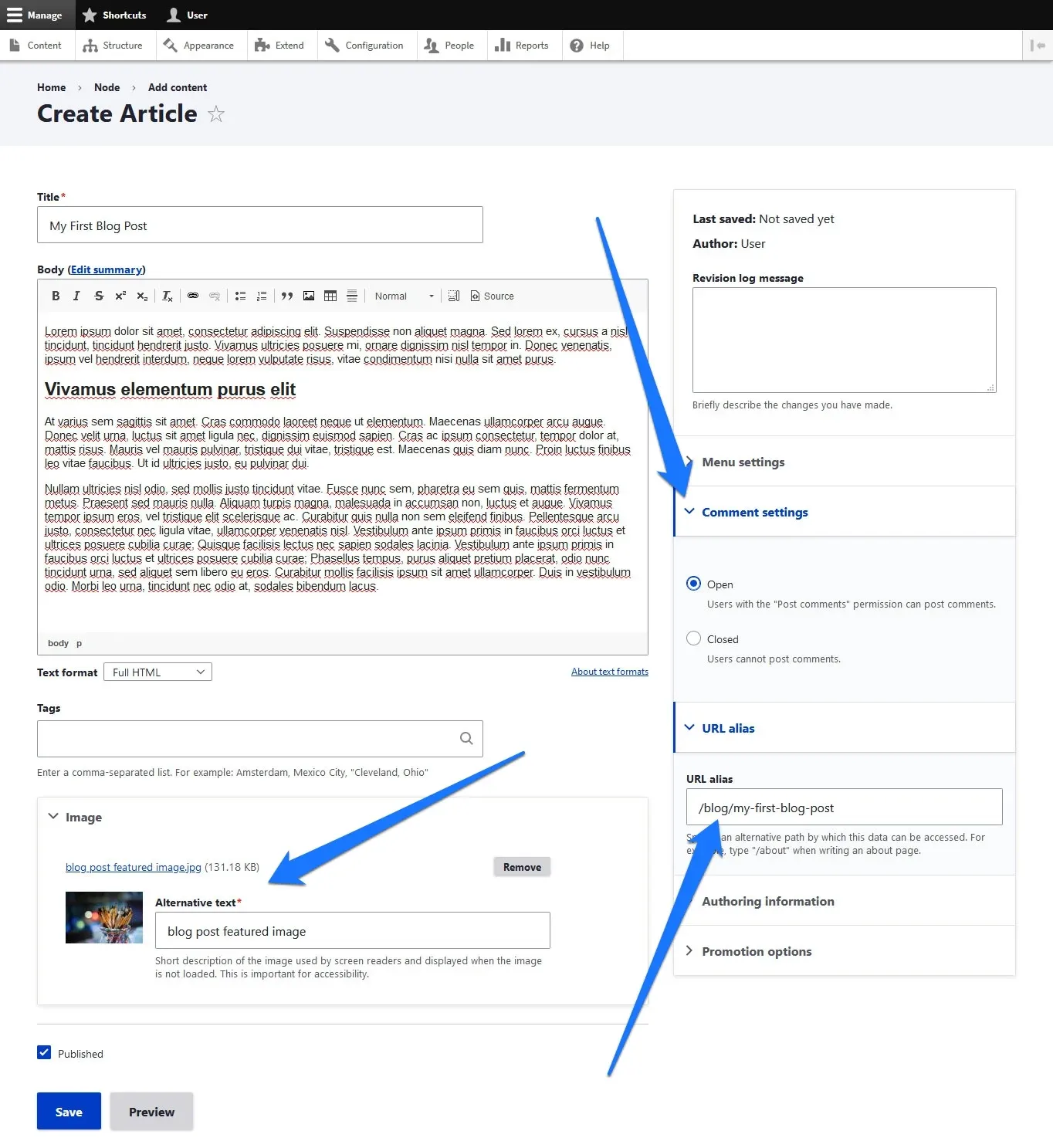 drupal-fill-article-information