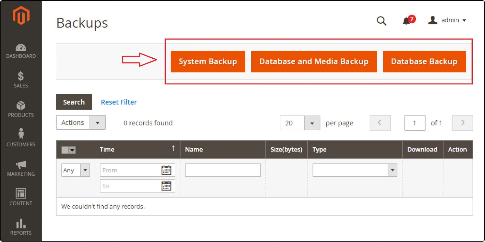 magento-choose-backup-type