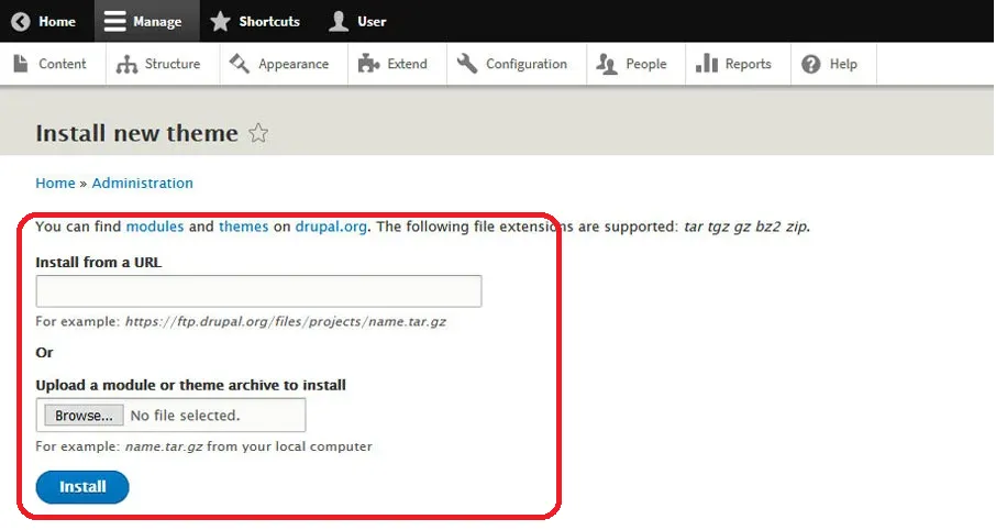 drupal-upload-themes