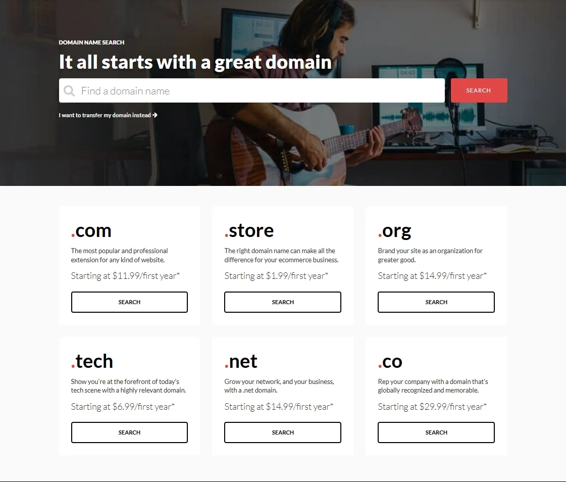 Website domain registration