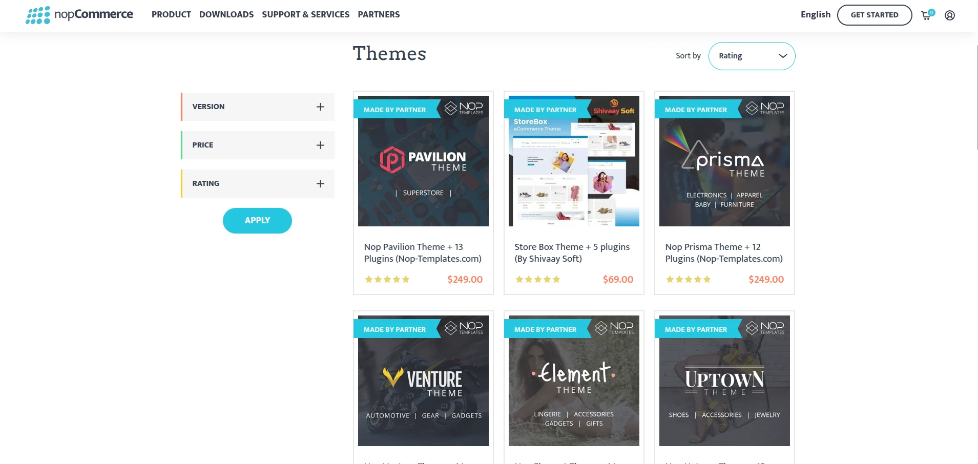 nopCommerce themes store