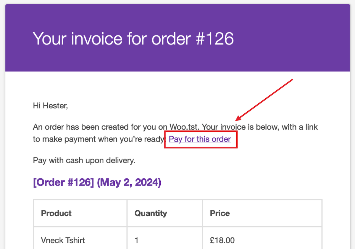 Pay for this order button