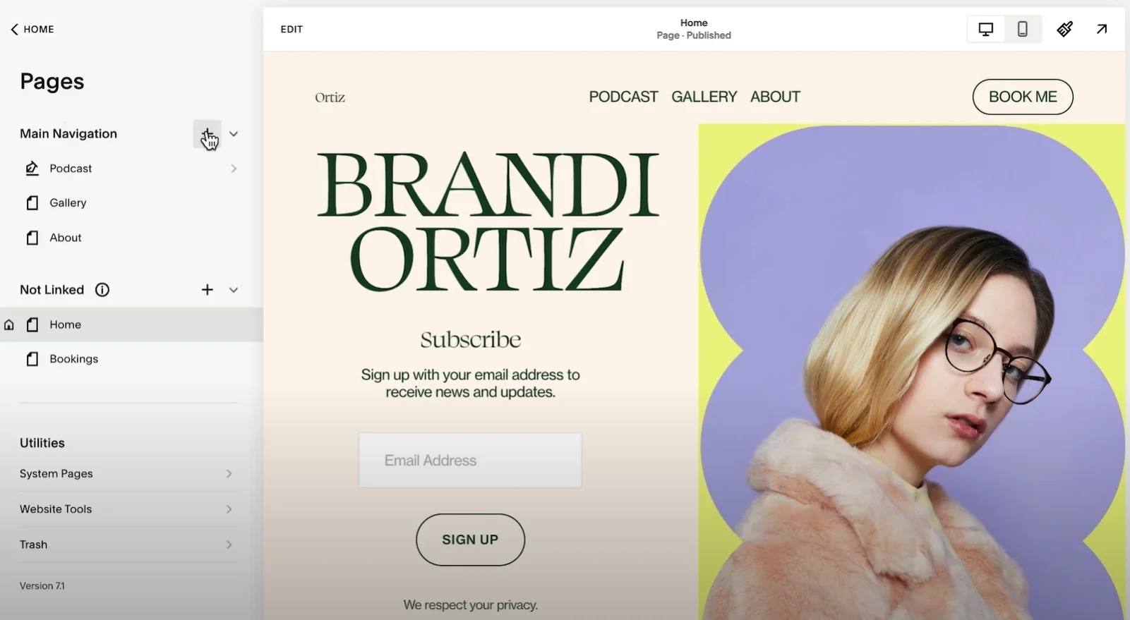Squarespace dashboard