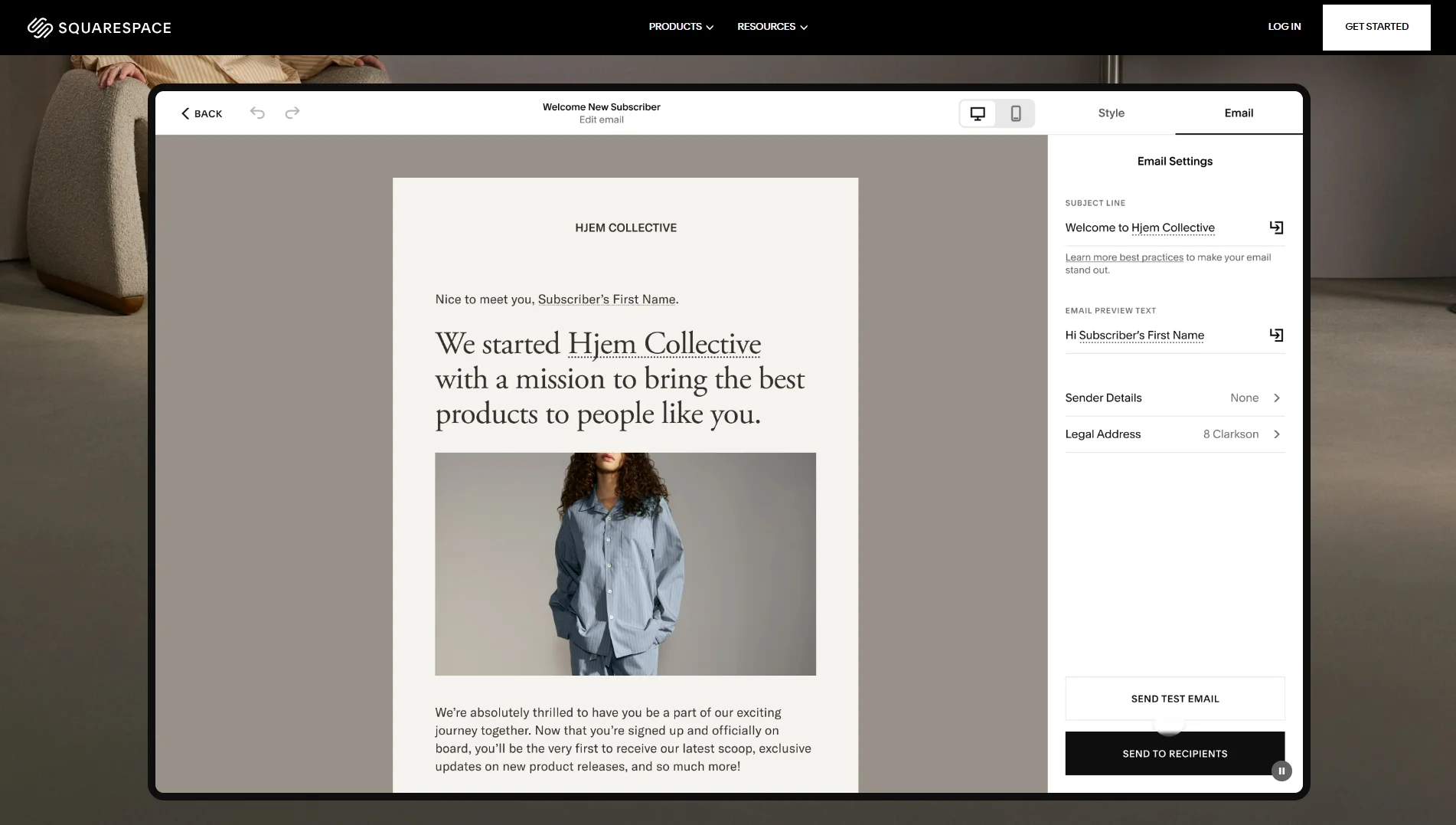 Squarespace email campaign