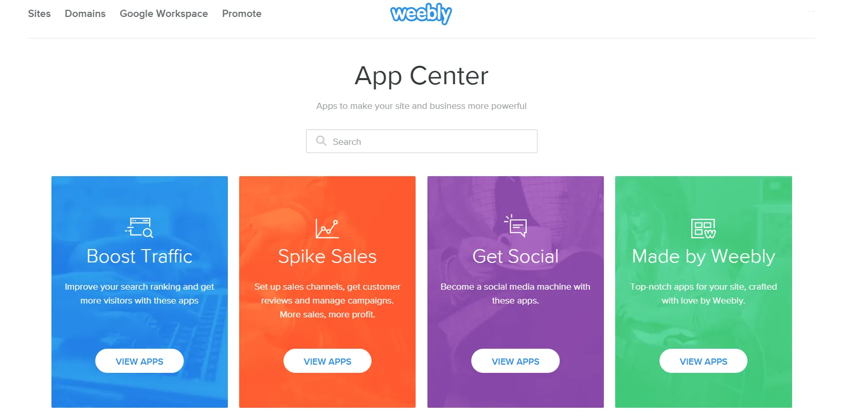Weebly app center