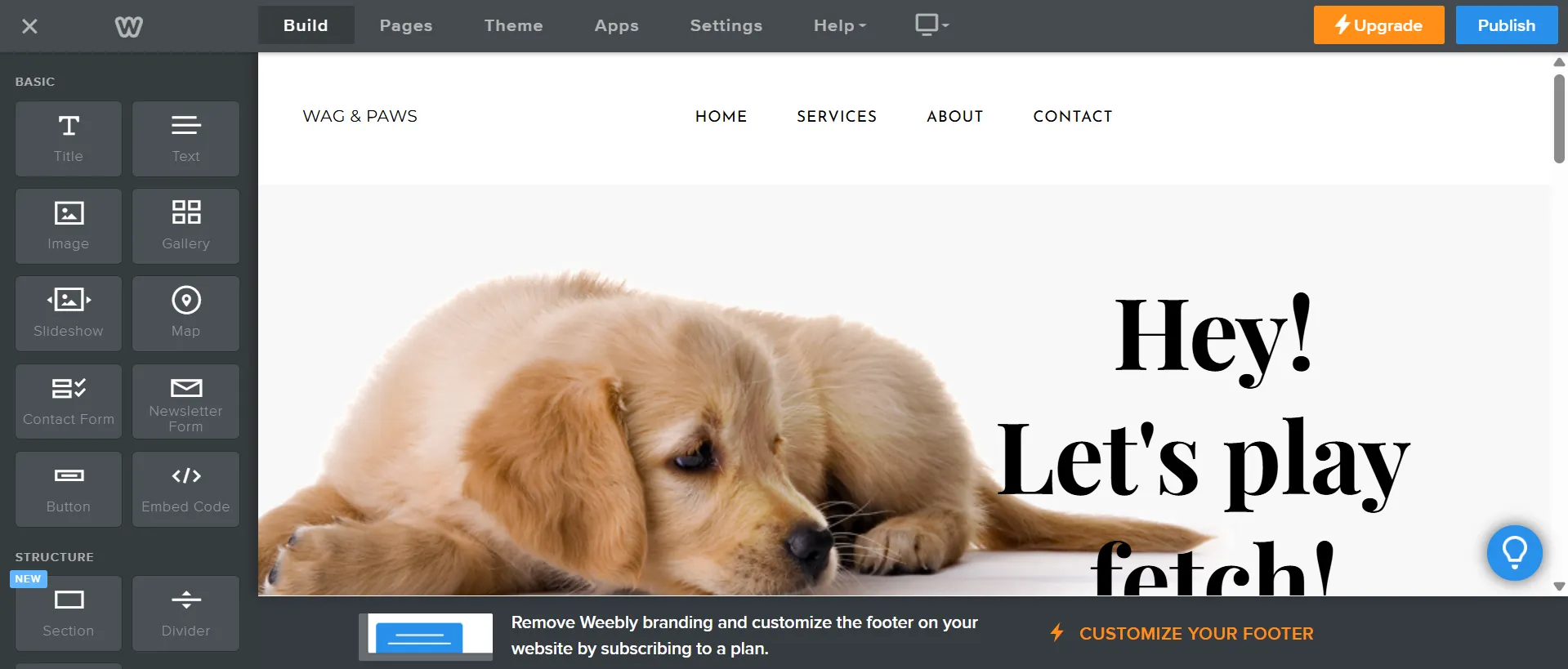 Weebly editor