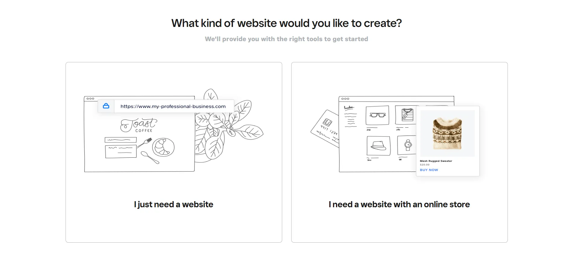 Select Weebly website type