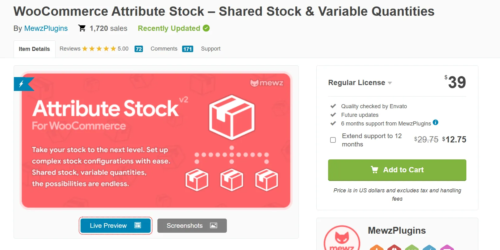 WooCommerce Attribute Stock