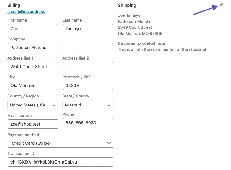 Edit WooCommerce order details