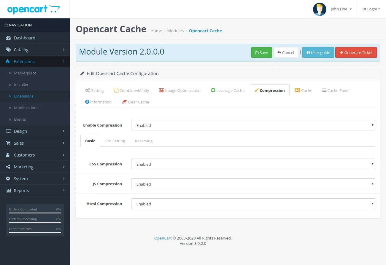 opencart-caching-compression