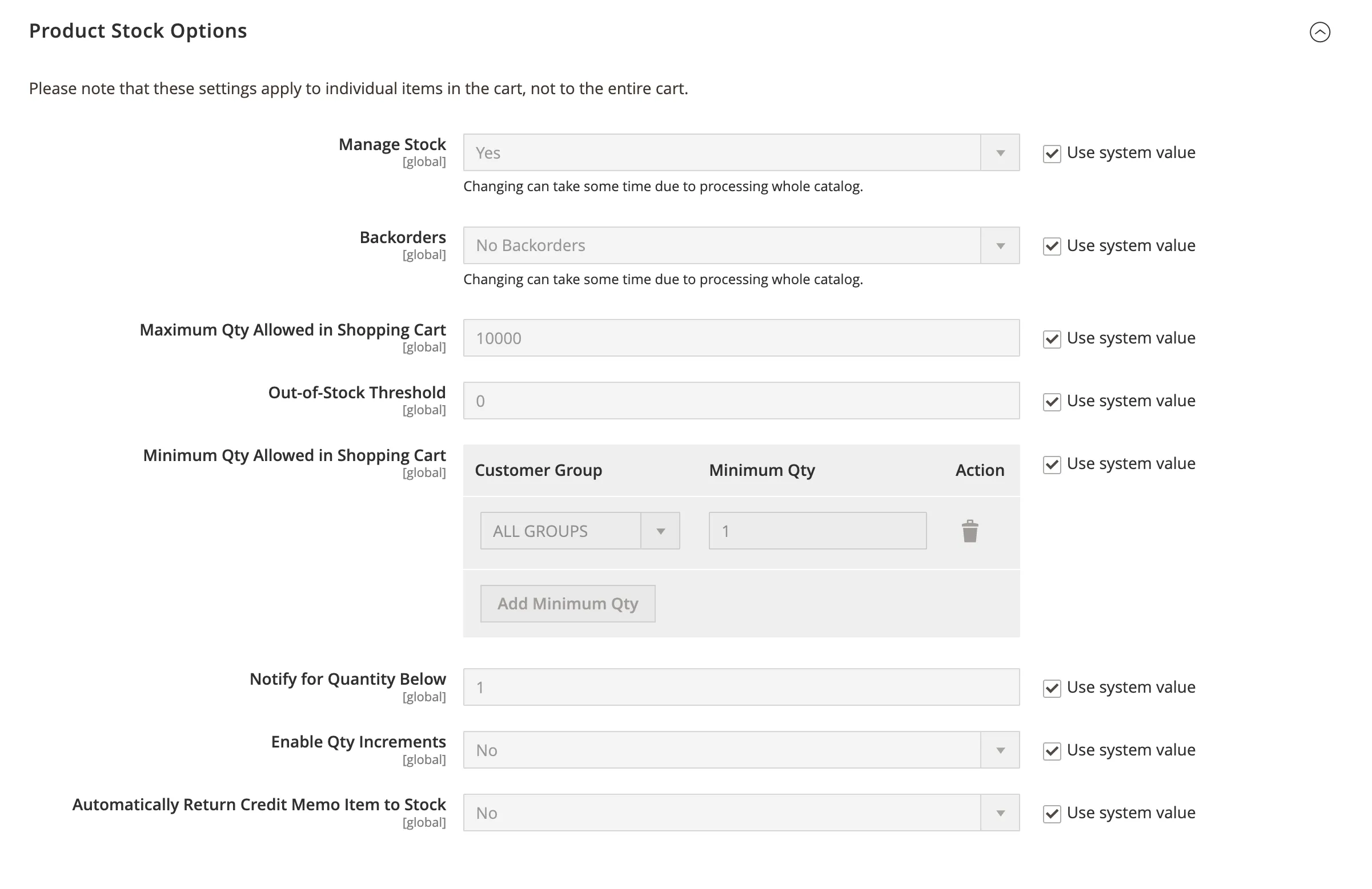 advanced inventory setting