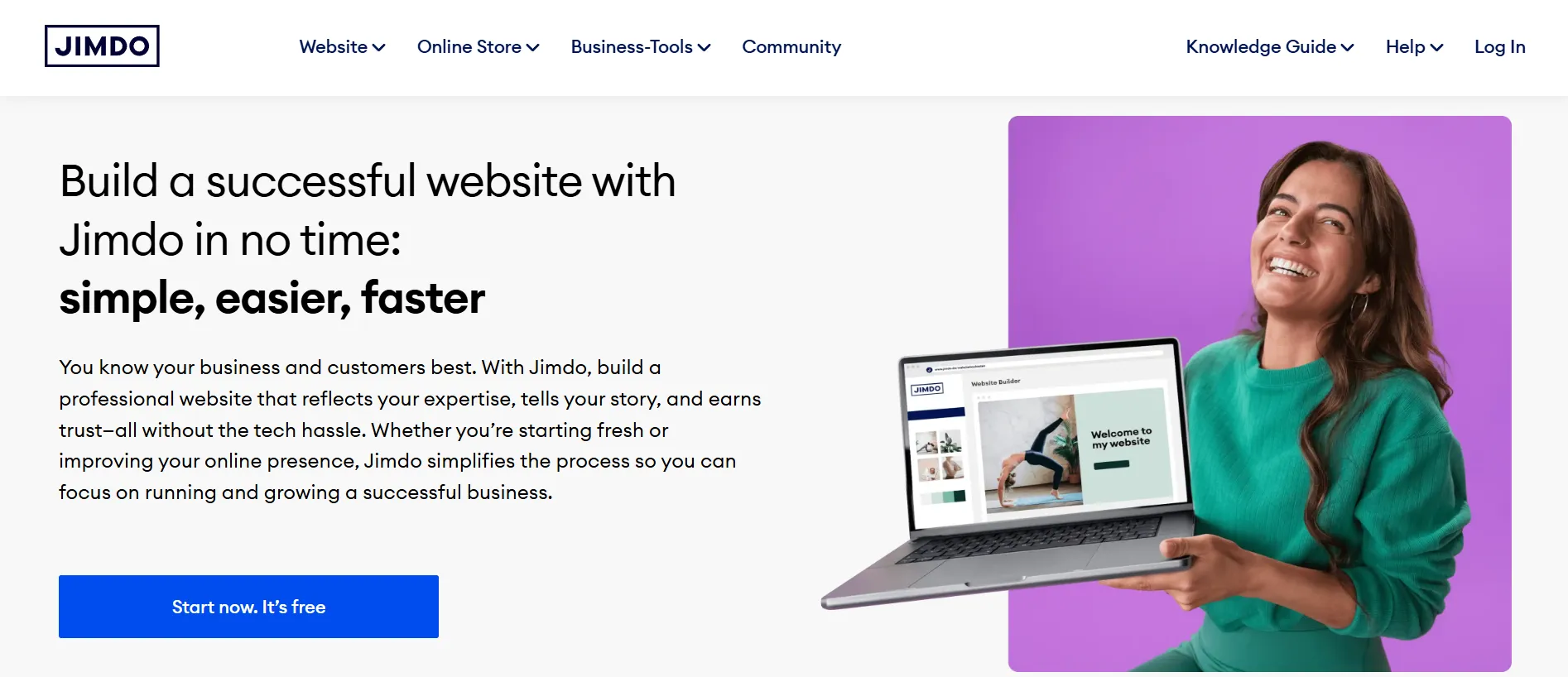 Jimdo homepage